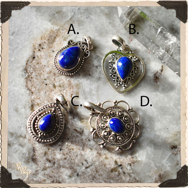 LIMITED EDITION : LAPIS LAZULI NECKLACE . Cosmic Awareness & Spiritual Awakening. Sterling Silver.