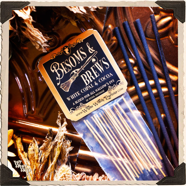 BESOMS & BREWS INCENSE. 20 Stick Pack. For Hallow's Eve, Witchery & Autumnal Energy. White Witch Parlour