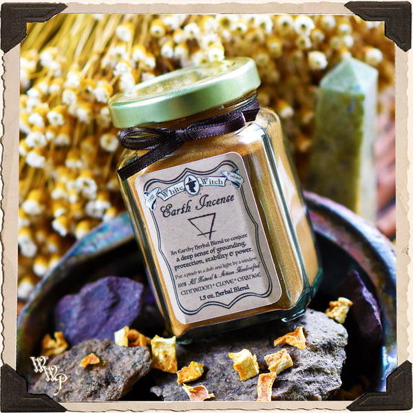 'EARTH' ELEMENT ALL NATURAL POWDER INCENSE. For Grounding, Protection & Harvest. White Witch Parlour