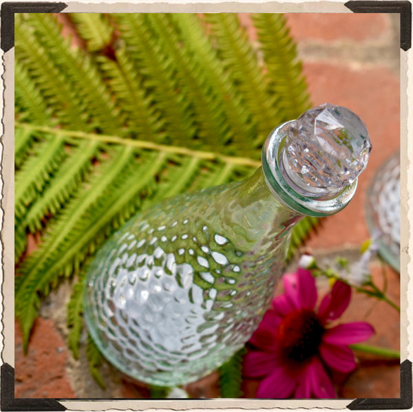 GLASS APOTHECARY BOTTLE 6oz. For Vintage Altar Moon Water, Potions, Herbs. White Witch Parlour