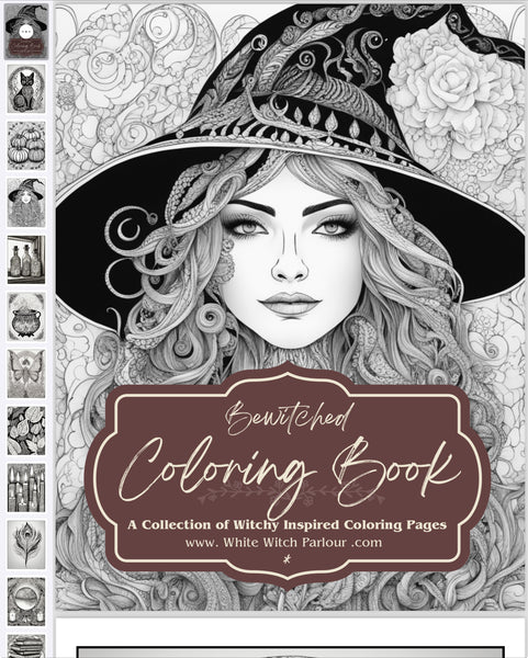 “Bewitched” Witchy Coloring Book Pages. Instant Digital Download . by The White Witch Parlour WhiteWitchParlour.com
