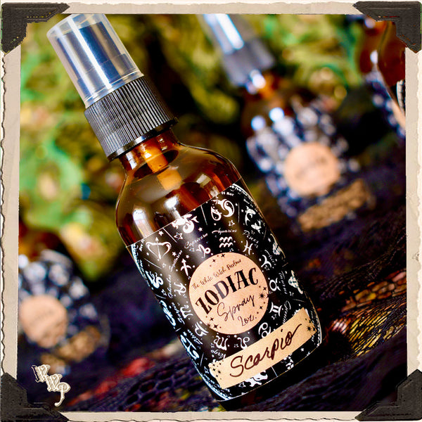 ZODIAC 2oz. Alchemy Smudge Spray, Room Mist, Sacred Body Spray. White Witch Parlour