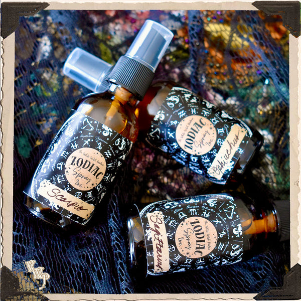 ZODIAC 2oz. Alchemy Smudge Spray, Room Mist, Sacred Body Spray. White Witch Parlour