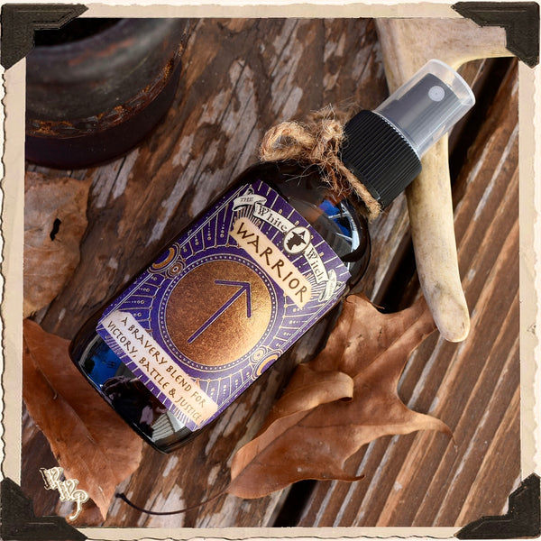 ‘WARRIOR’ SMUDGE SPRAY. 4oz. For Bravery, Victory, Battle & Justice. White Witch Parlour
