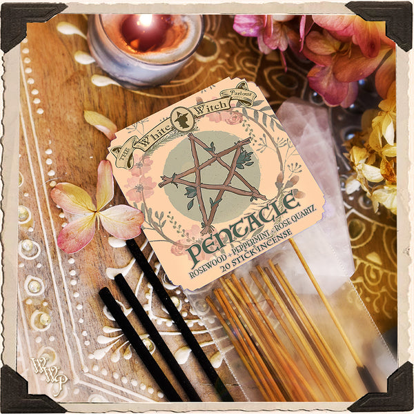PENTACLE INCENSE. 20 Stick Pack. For Attuning Back to Self & Elements. White Witch Parlour