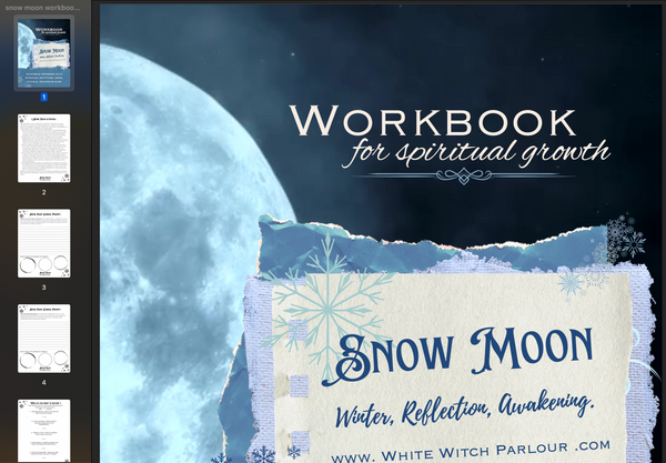 PRINTABLE “ Snow Moon : Workbook for Spiritual Growth " Instant Digital Download by The White Witch Parlour