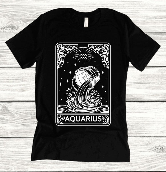 Aquarius Zodiac Tarot - Available in T-Shirt, Pullover, Hoodie, Tank or Long Sleeve