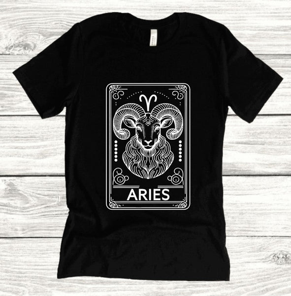 Aries Zodiac Tarot - Available in T-Shirt, Pullover, Hoodie, Tank or Long Sleeve