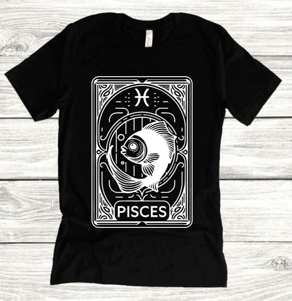 Pisces Zodiac Tarot - Available in T-Shirt, Pullover, Hoodie, Tank or Long Sleeve