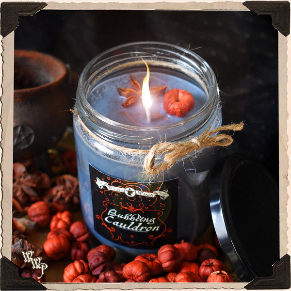 BUBBLING CAULDRON Apothecary Candle. For Manifestation, Divination & Samhain Protection.