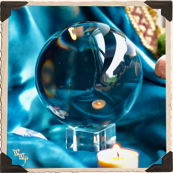 CLEARANCE- DEFECT- CRYSTAL GAZING BALL. For Fortune Telling, Divination & Seance 110mm White Witch Parlour