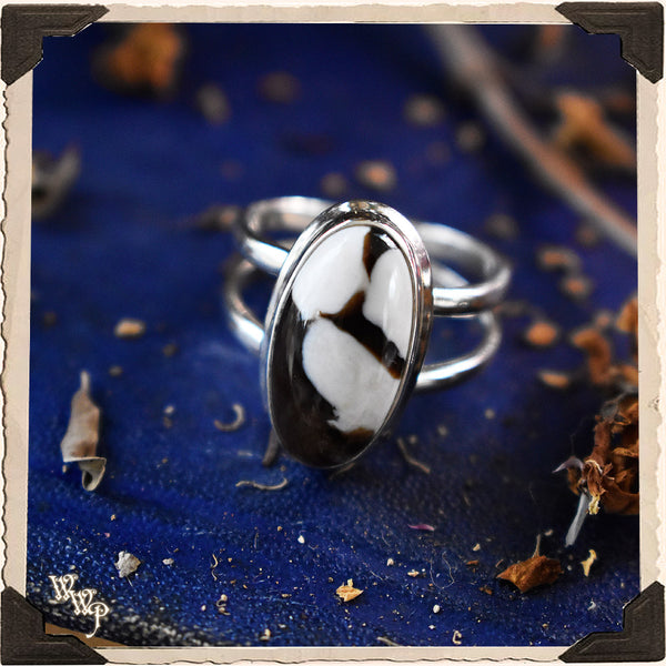 LIMITED EDITION : BROWN PEANUT PETRIFIED WOOD RING. For Healing, Protection & Restoration Energy.