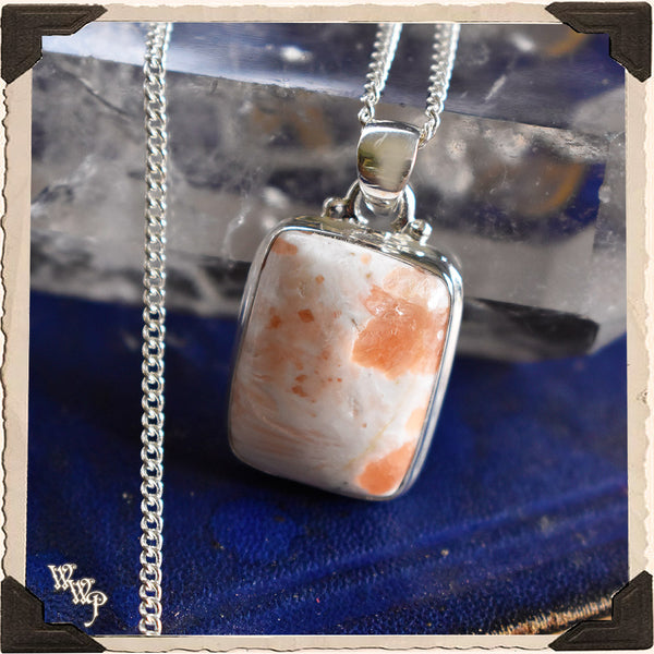 LIMITED EDITION: ORANGE SCOLECITE PENDANT NECKLACE For Inner Peace & Spiritual Transformation.