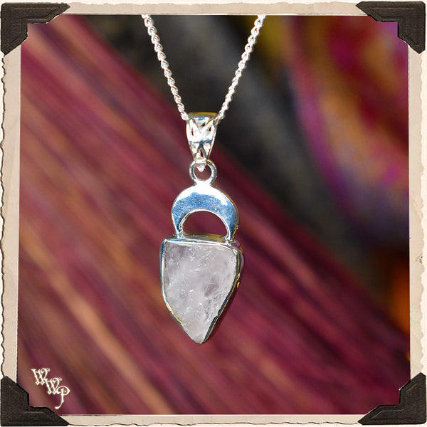 LIMITED EDITION : ROSE QUARTZ CRESCENT MOON NECKALCE For Harmony & Self Love.