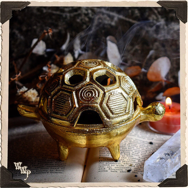 BRASS TURTLE. Altar Decor For Earth Connection, Slowing down & Determination. White Witch Parlour