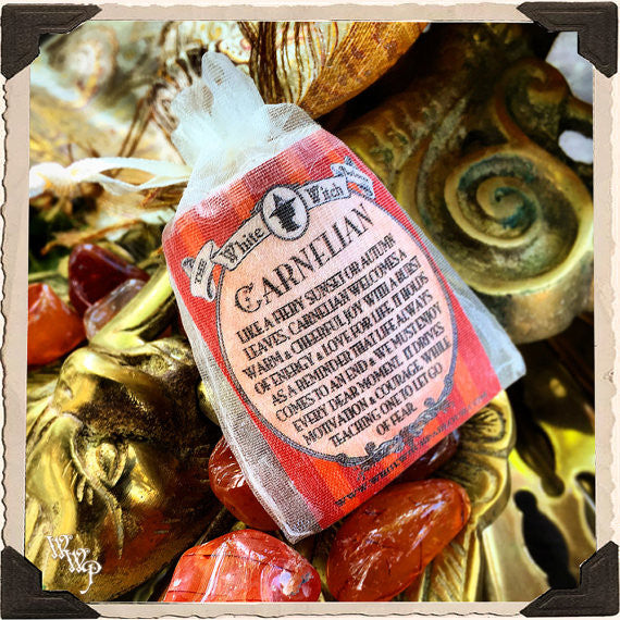 CARNELIAN TUMBLED CRYSTAL. For Positive Energy, Motivation & Courage. White Witch Parlour