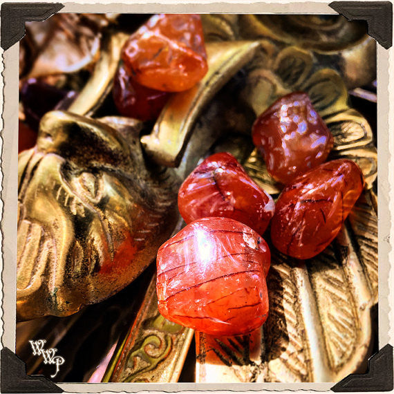 CARNELIAN TUMBLED CRYSTAL. For Positive Energy, Motivation & Courage. White Witch Parlour