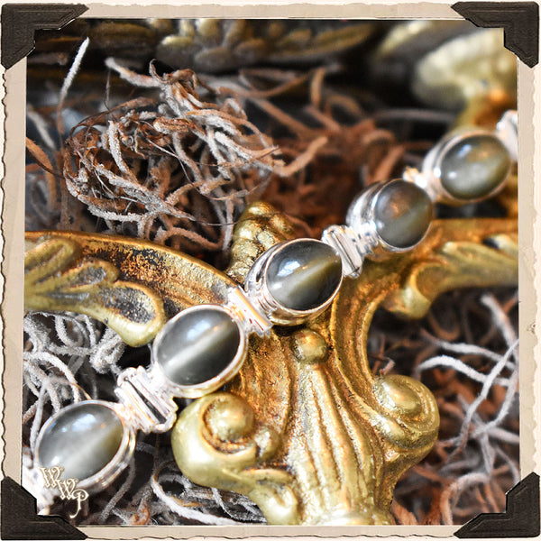 GREEN CAT'S EYE CRYSTAL BRACELET. For Enhancing Intuition & Spiritual Journey White Witch Parlour