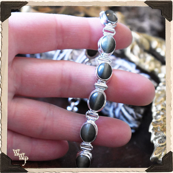 GREEN CAT'S EYE CRYSTAL BRACELET. For Enhancing Intuition & Spiritual Journey White Witch Parlour