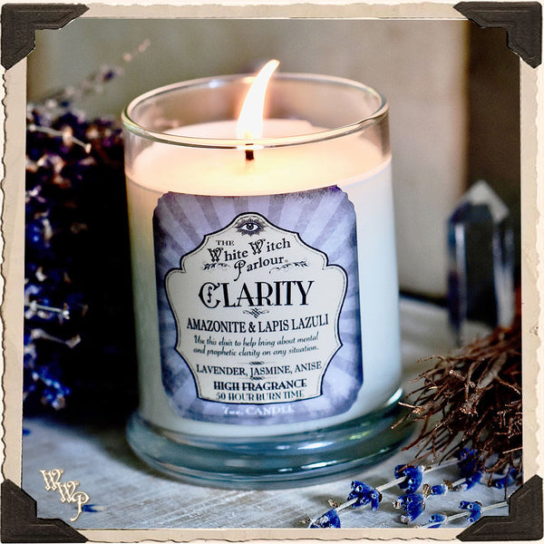 CLARITY Elixir Apothecary CANDLE 7oz. For Bliss, Emotional & Prophetic Clarity. White Witch Parlour