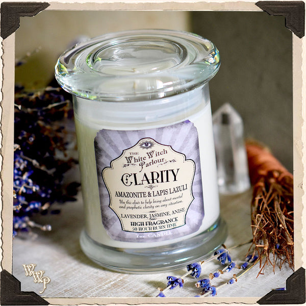 CLARITY Elixir Apothecary CANDLE 7oz. For Bliss, Emotional & Prophetic Clarity. White Witch Parlour