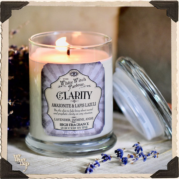 CLARITY Elixir Apothecary CANDLE 7oz. For Bliss, Emotional & Prophetic Clarity. White Witch Parlour