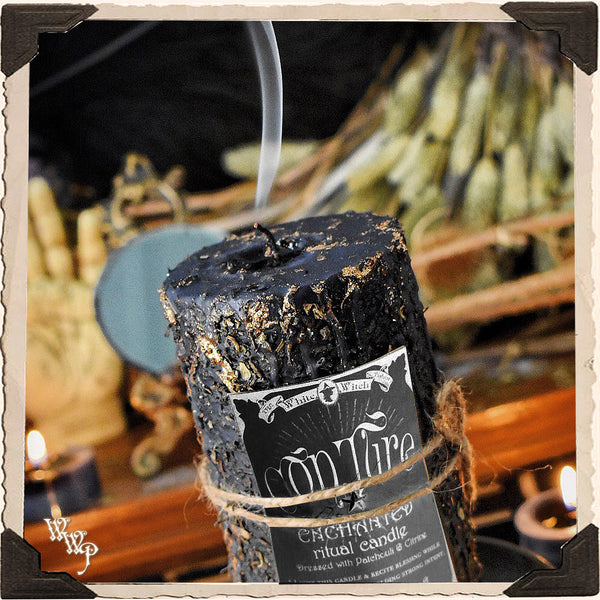 CONJURE PILLAR CANDLE. For Holding Sacred Space & Amplifying Energy Manifestation. White Witch Parlour