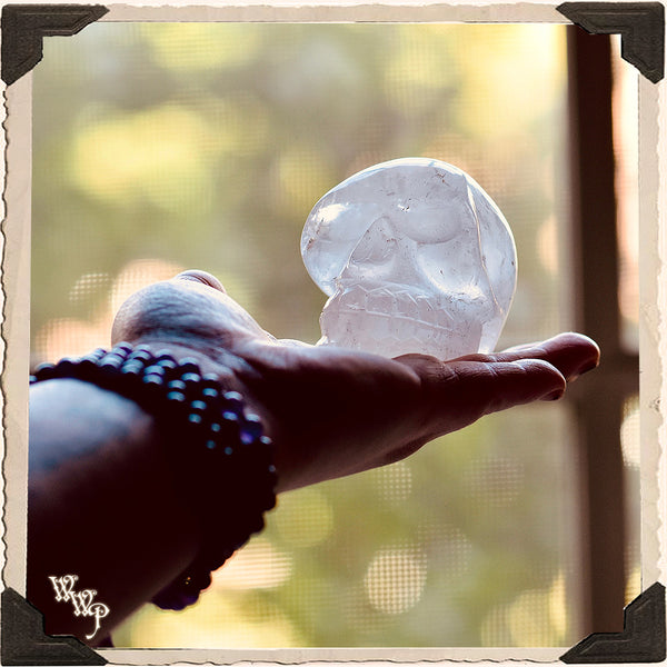 CLEAR QUARTZ CRYSTAL SKULL. For Wisdom, Psychic Clarity & Spiritual Growth. White Witch Parlour