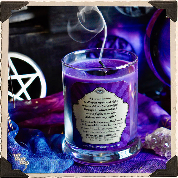 DIVINATION Elixir Apothecary CANDLE 7oz. For Seance, Psychic Awareness & Meditation. White Witch Parlour