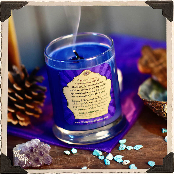 MEDITATION Elixir Apothecary CANDLE 7oz. For Wisdom, Peace & Spiritual Enlightenment. White Witch Parlour