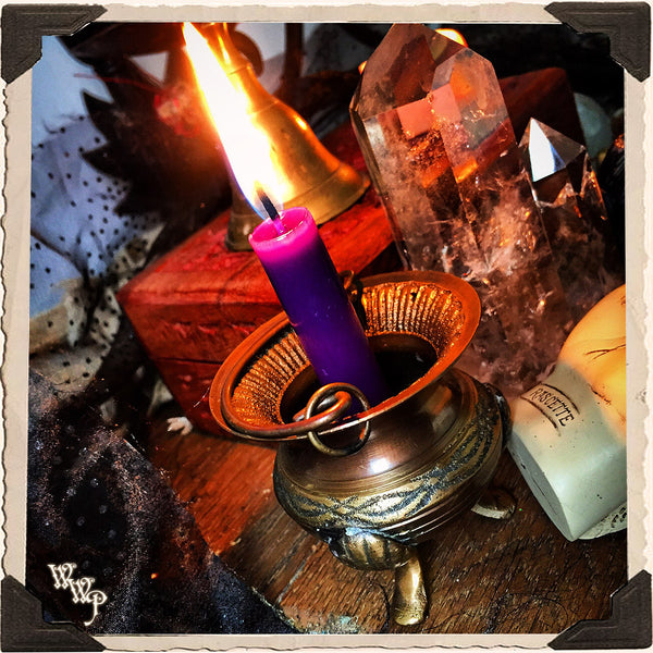 MINI BRASS CAULDRON with Handle For Resins, Herbs & Incense. White Witch Parlour
