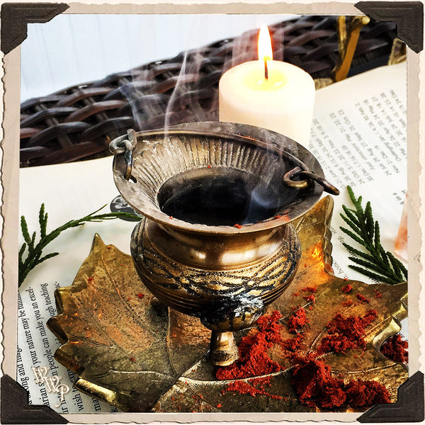 MINI BRASS CAULDRON with Handle For Resins, Herbs & Incense. White Witch Parlour