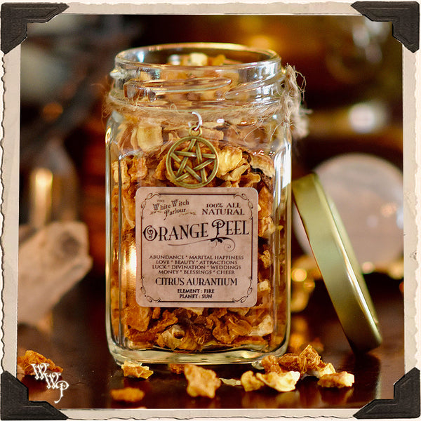 ORANGE PEEL APOTHECARY. Dried Herbs. For Abundance, Cheer, Renewal & Attractions White Witch Parlour