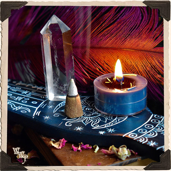 BOHEMIAN HAND DECOR Incense Stick & Cone Burner White Witch Parlour
