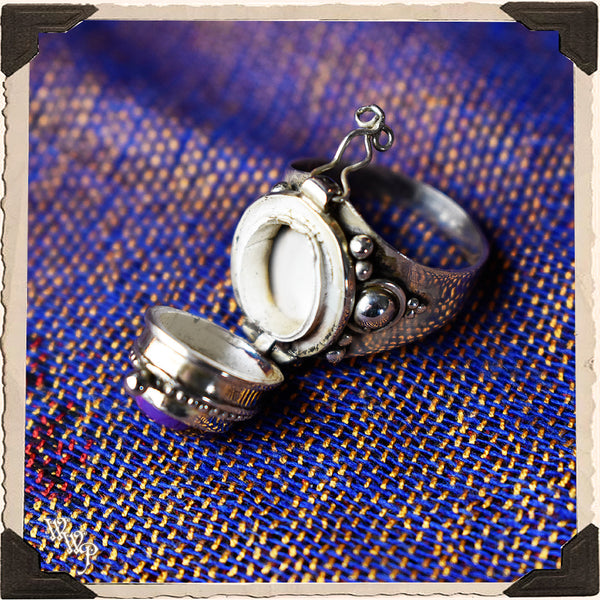 LIMITED EDITION : COPPER & PURPLE TURQUOISE POISON RING. For Empaths & Psychic Development. Sterling Silver.( SKU:PCT32 ) White Witch Parlour