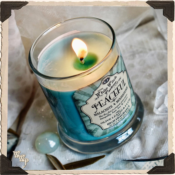 PEACEFUL Elixir Apothecary CANDLE 7oz. For Inner Peace, Tranquility & Hope.
