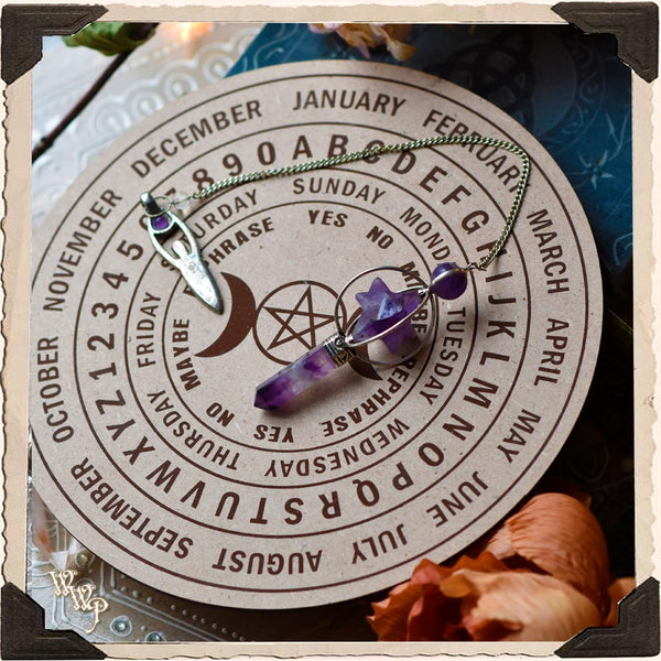 TRIPLE MOON PENDULUM BOARD. For Divination & Spiritual Insight. White Witch Parlour