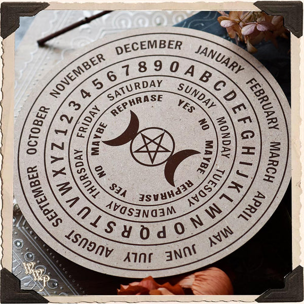 TRIPLE MOON PENDULUM BOARD. For Divination & Spiritual Insight. White Witch Parlour