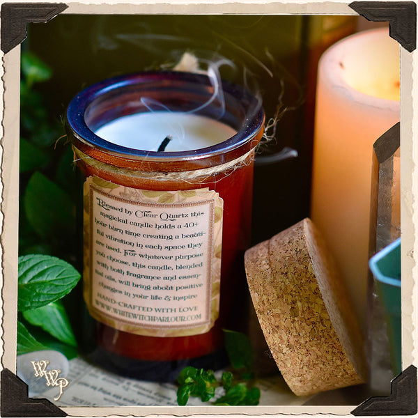 PEPPERMINT CANDLE APOTHECARY 5oz. For Money Drawing & Raising Vibrations. White Witch Parlour
