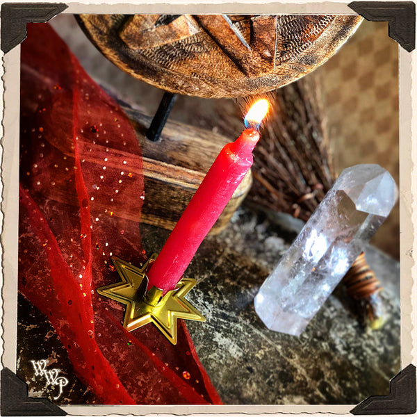 RED SPELL CANDLES. 13 Pack - Unscented. Mini Taper Candle Magick for Fire, Earth Element & Root Chakra. White Witch Parlour