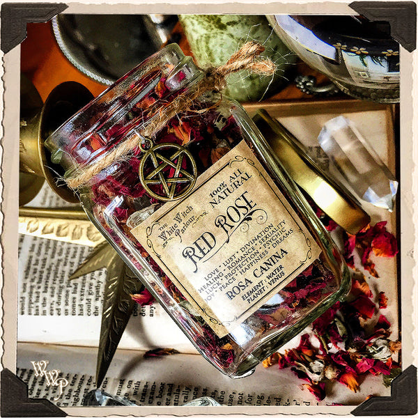 RED ROSE BUDS APOTHECARY. Dried Herbs. For Love, Trust & Innocence. White Witch Parlour