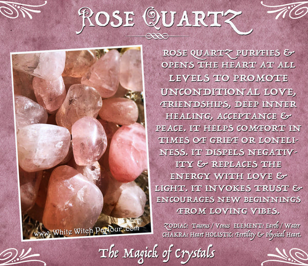 ROSE QUARTZ TUMBLED CRYSTAL. For Universal Love, Happiness, Truth & Friendship.