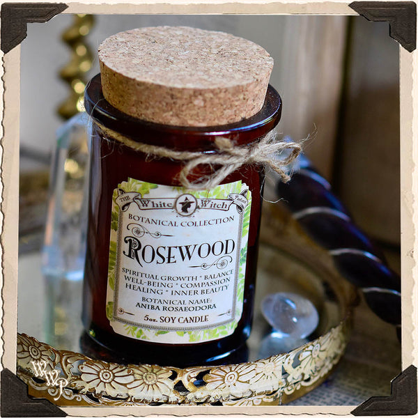 ROSEWOOD CANDLE APOTHECARY 5oz. For Spiritual Healing, Beauty, Truth & Divination. White Witch Parlour