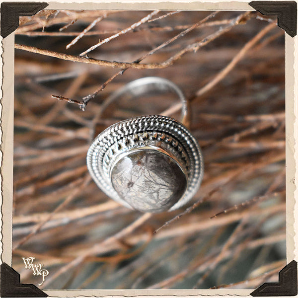 LIMITED EDITION : MUSHROOM RHYOLITE RING. For Detoxing, Grounding & Passion. White Witch Parlour