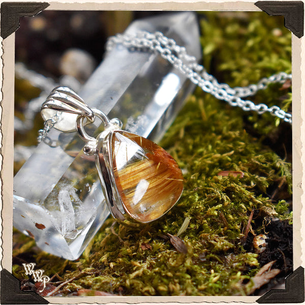 LIMITED EDITION : HALF STAR RUTILE NECKLACE PENDANT. For Manifestations, Crown Chakra & Amplifying Energy.