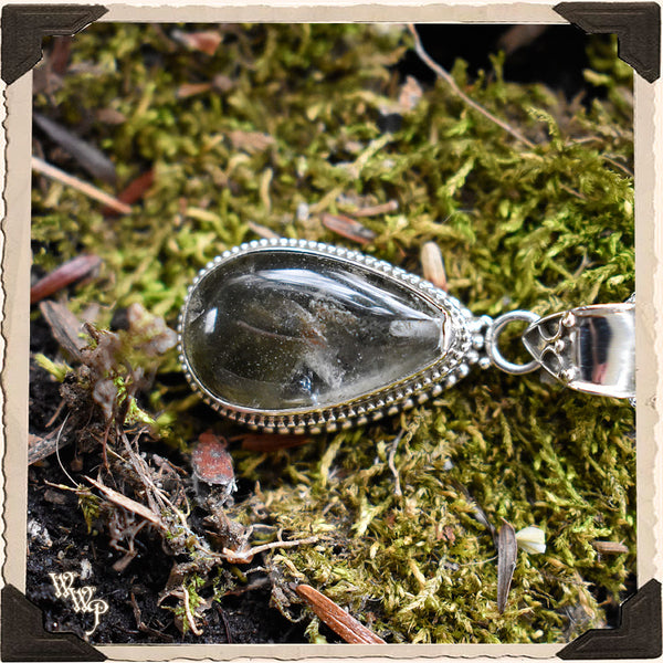 LIMITED EDITION : GREEN MOSS AGATE TEARDROP NECKLACE. For Spring, Abundance & New Growth. White Witch Parlour