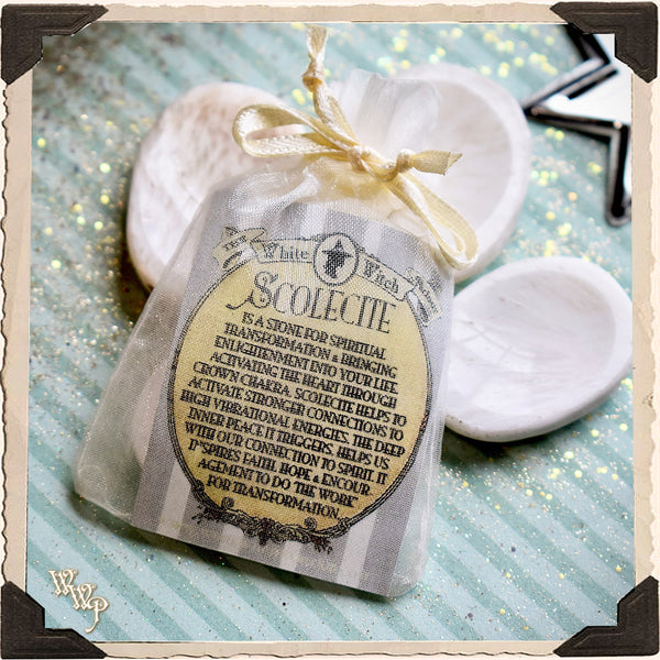 SCOLECITE WORRY STONE For Inner Peace & Spiritual Transformation. White Witch Parlour