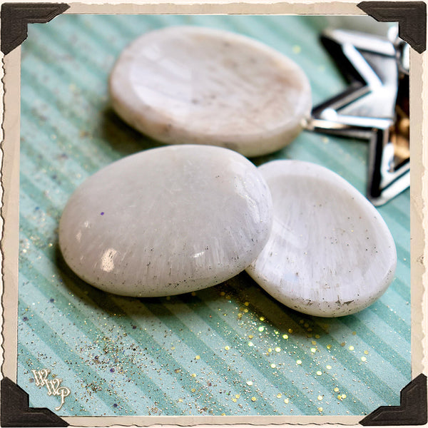 SCOLECITE WORRY STONE For Inner Peace & Spiritual Transformation. White Witch Parlour