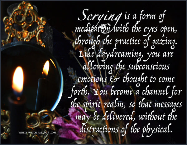 Mini Scrying Mirror. Occult Divination & Fortune Telling Black / Grey Mirror. Altar Decor White Witch Parlour