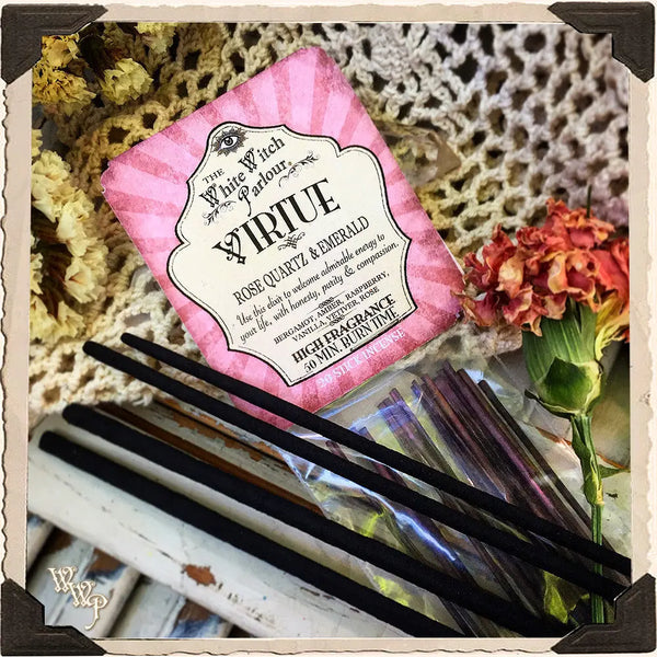 VIRTUE Elixir INCENSE. 20 Stick Pack. For Beauty, Good Faith & Gentleness. White Witch Parlour